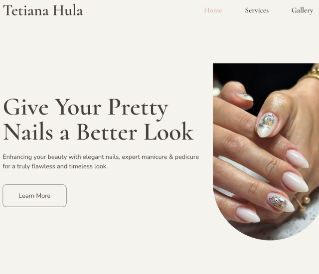 Beauty salon website